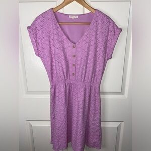 Copper Key Lilac Purple Eyelet Mini Dress
Lavender Sundress Size Medium, Spring